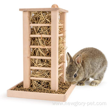 Hay Feeder Less Wasted Wooden Food Feeding Rack